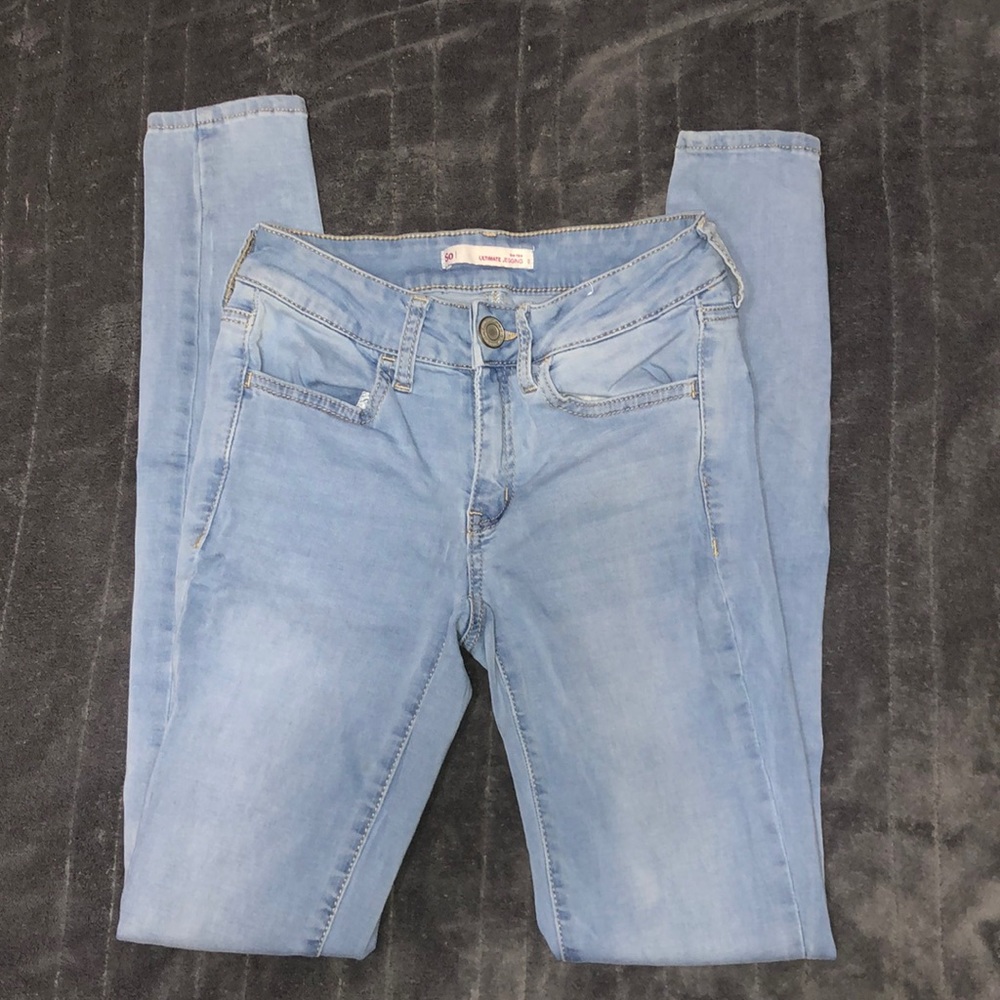 blue low rise jeggings